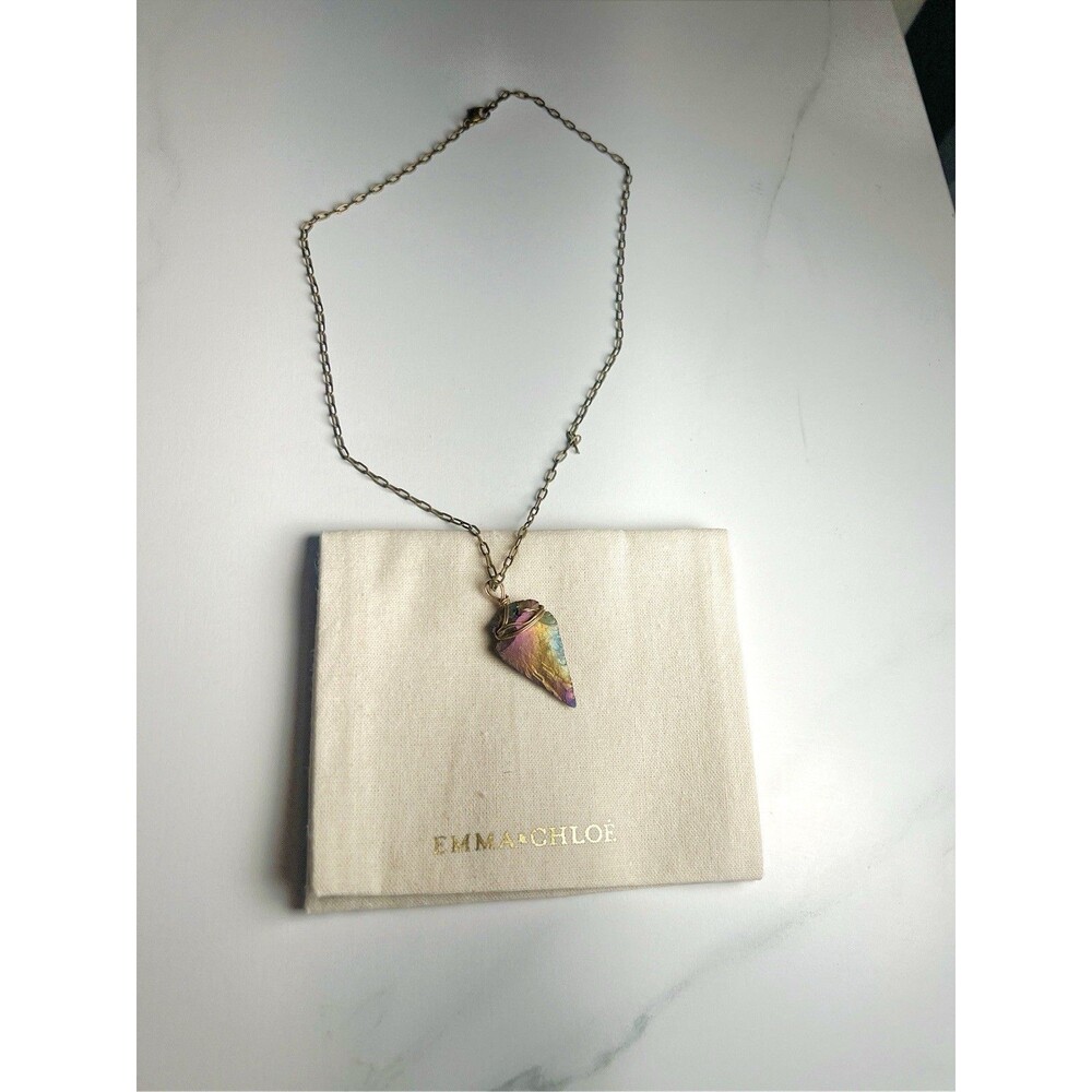 Emma & Chloè Necklace Modern Arrowhead Rainbow Statement Piece